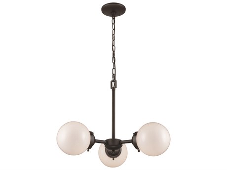Elk Home Beckett 3-Light Oil Rubbed Bronze Glass Globe Round Chandelier