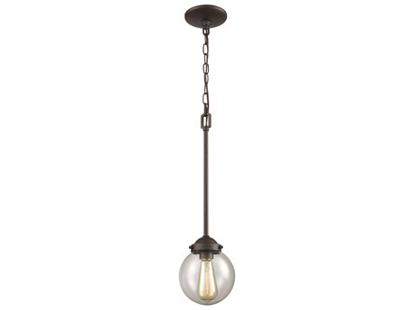 Elk Home Beckett 1-Light Oil Rubbed Bronze Glass Globe Round Mini Pendant