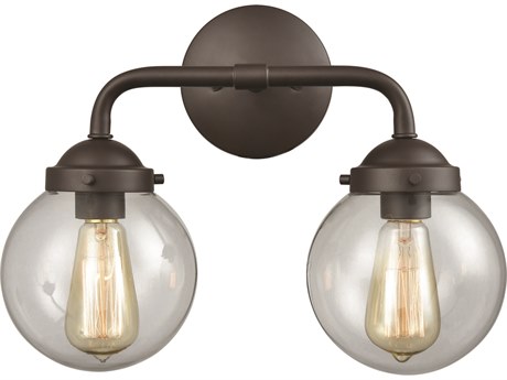 Elk Home Beckett 2-Light Oil Rubbed Bronze Glass Vanity Light