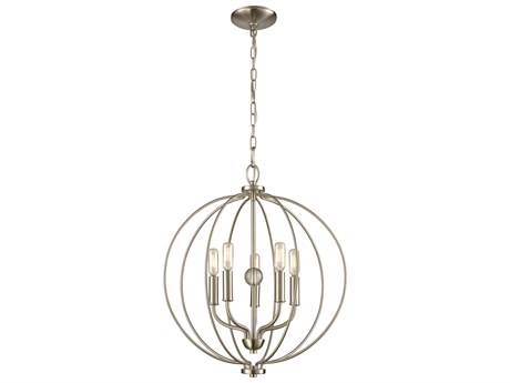 Elk Home Williamsport 5-Light Brushed Nickel Candelabra Round Chandelier
