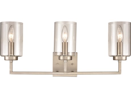Elk Home West End 3-Light Brushed Nickel Glass Vanity Light