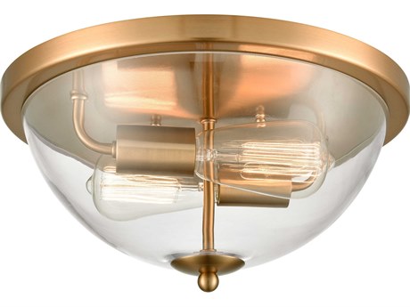 Elk Home Astoria 2-Light Satin Gold Flush Mount