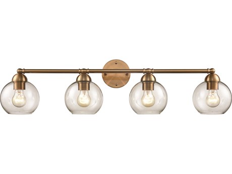 Elk Home Astoria 4-Light Satin Gold Glass Vanity Light