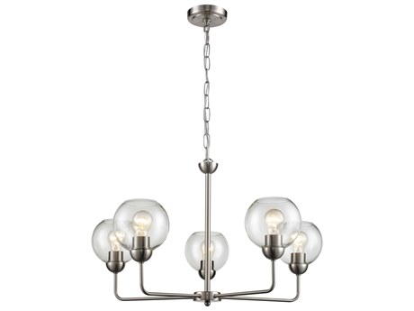 Elk Home Astoria 5-Light Brushed Nickel Globe Chandelier