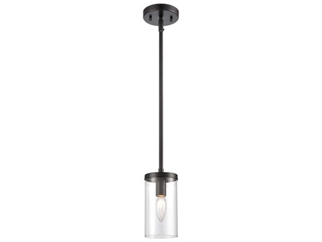 Elk Home Oakland 1-Light Black Glass Cylinder Mini Pendant