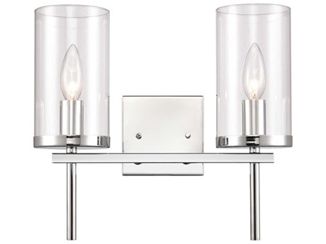 Elk Home Oakland 2-Light Chrome Glass Vanity Light
