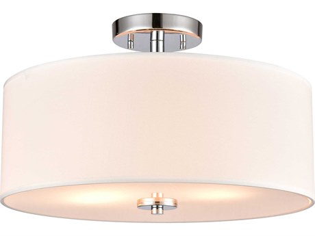 Elk Home Oakland 2-Light Chrome Glass Drum Semi Flush Mount