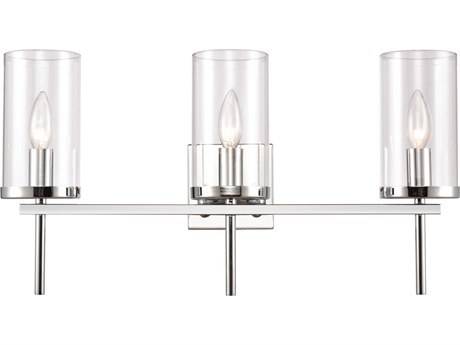 Elk Home Oakland 3-Light Chrome Glass Vanity Light