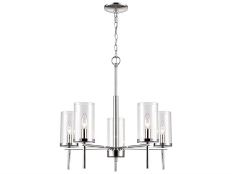 Elk Home Oakland 5-Light Chrome Cylinder Chandelier