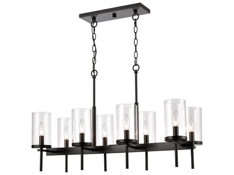 Elk Home Oakland 8-Light Black Cylinder Island Pendant