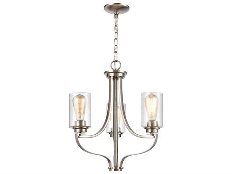 Elk Home Market Square 3-Light Brushed Nickel Cylinder Chandelier