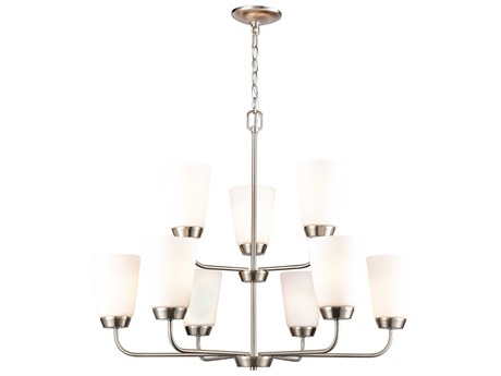 Elk Home Winslow 9-Light Brushed Nickel Tiered Chandelier