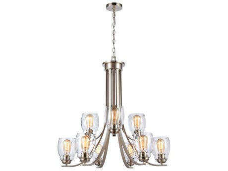 Elk Home Calistoga 9-Light Brushed Nickel Tiered Chandelier