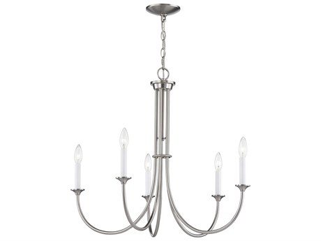 Elk Home Meadowview 5-Light Brushed Nickel Green Candelabra Chandelier