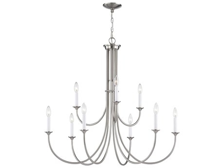 Elk Home Meadowview 9-Light Brushed Nickel Candelabra Chandelier