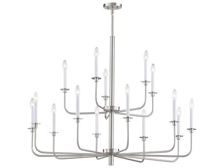Elk Home Lexington Green 15-Light Brushed Nickel Candelabra Chandelier