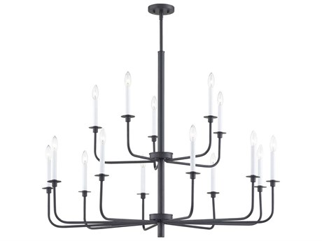 Elk Home Lexington Green 15-Light Matte Black Nickel Candelabra Chandelier