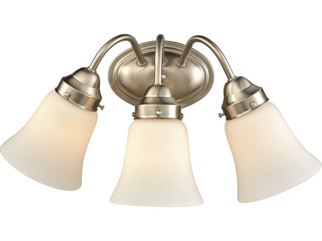 Elk Home Califon 3-Light Brushed Nickel Glass Vanity Light