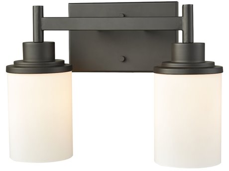 Elk Home Belmar 2-Light Oil Rubbed Bronze Glass Vanity Light