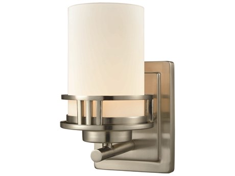 Elk Home Ravendale 1-Light Brushed Nickel Glass Wall Sconce