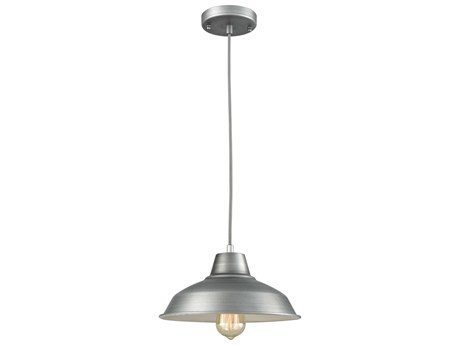 Elk Home Classic Loft 1-Light Weathered Zinc Silver Bowl Mini Pendant