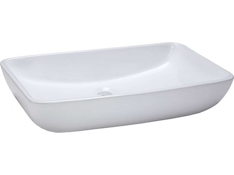 Elk Home Vitreous China White Rectangular Vessel Sink