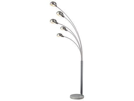 Elk Home Penbrook Chrome & White Floor Lamp with Shade