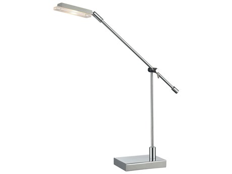 Elk Home Bibliotheque Polished Chrome Glass LED Desk Lamp with Frosted Shade