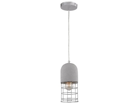 Elk Home 1-Light Polished Concrete Nickel Gray Mini Pendant