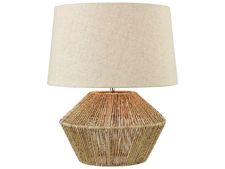 Elk Home Vavda Natural Sand Linen Hardback Brown Table Lamp