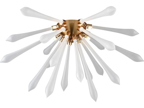 Elk Home Spiritus 4-Light Frosted Glass Aged Brass White LED Sputnik Flush Mount