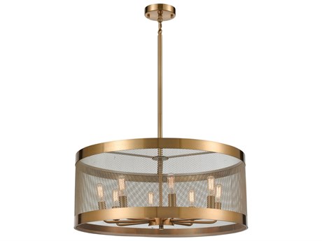Elk Home 8-Light Satin Brass Antique Silver Candelabra Drum Chandelier