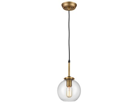 Elk Home 1-Light Aged Brass Glass Globe Linear Mini Pendant