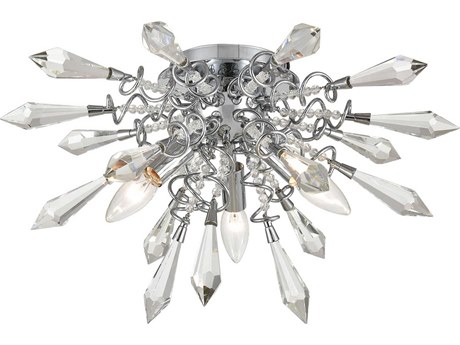 Elk Home Starbound 3-Light Clear Chrome Sputnik Flush Mount