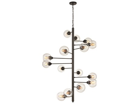 Elk Home 15-Light Oil Rubbed Bronze Glass Globe Round Chandelier