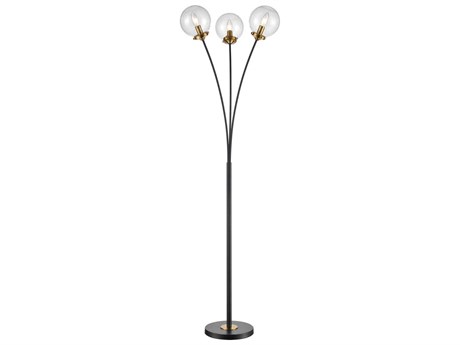 Elk Home Boudreaux Matte Black LED Floor Lamp with Clear Glass Shade