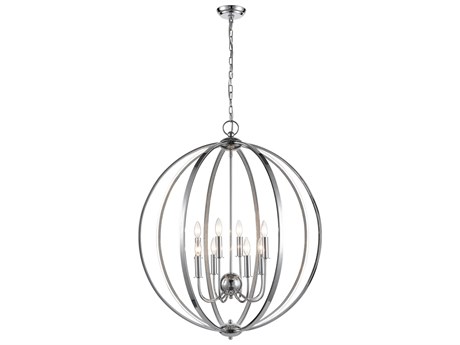 Elk Home Venue 8-Light Chrome Candelabra Round Chandelier