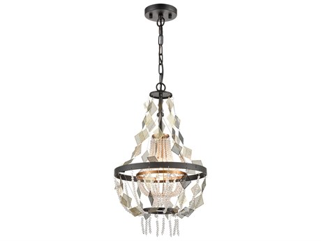 Elk Home Selene 1-Light Matte Black Satin Brass Empire Pendant
