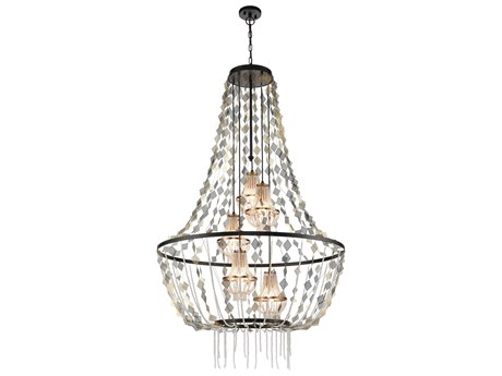 Elk Home Selene 5-Light Matte Black Satin Brass Empire Pendant