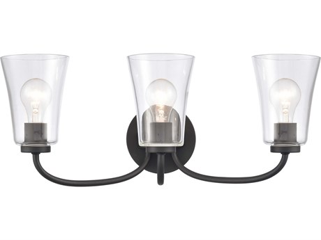 Elk Home Emily 3-Light Matte Black Glass Vanity Light