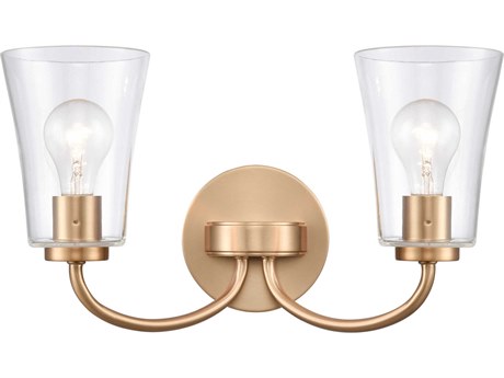 Elk Home Emily 2-Light Brushed Gold Glass Vanity Light