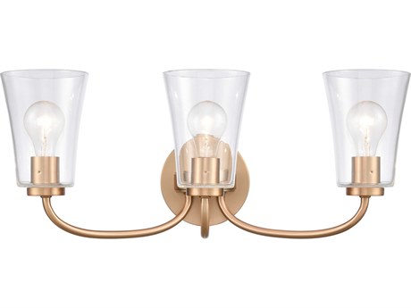 Elk Home Emily 3-Light Brushed Gold Glass Vanity Light