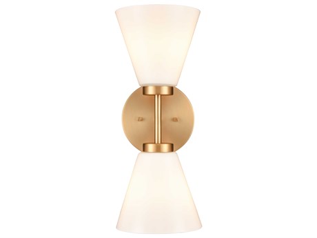 Elk Home Houghton 2-Light Brushed Gold Glass Vanity Light