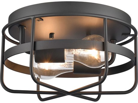 Elk Home 2-Light Matte Black Flush Mount