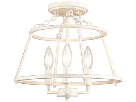 Elk Home Joanie 3-Light Antique White Semi Flush Mount