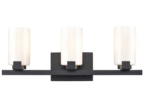 Elk Home Dressler 3-Light Matte Black Glass Vanity Light