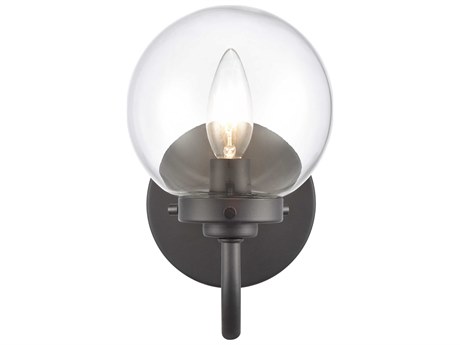 Elk Home Fairbanks 1-Light Matte Black Glass Wall Sconce