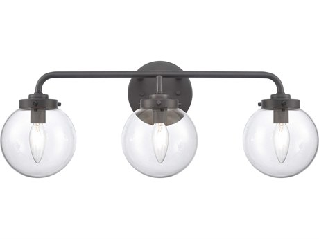 Elk Home Fairbanks 3-Light Matte Black Glass Vanity Light