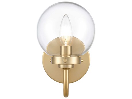 Elk Home Fairbanks 1-Light Brushed Gold Glass Wall Sconce