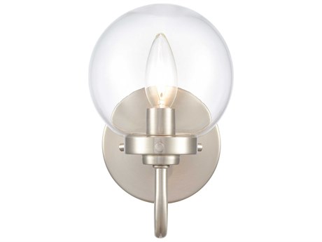 Elk Home Fairbanks 1-Light Brushed Nickel Glass Wall Sconce